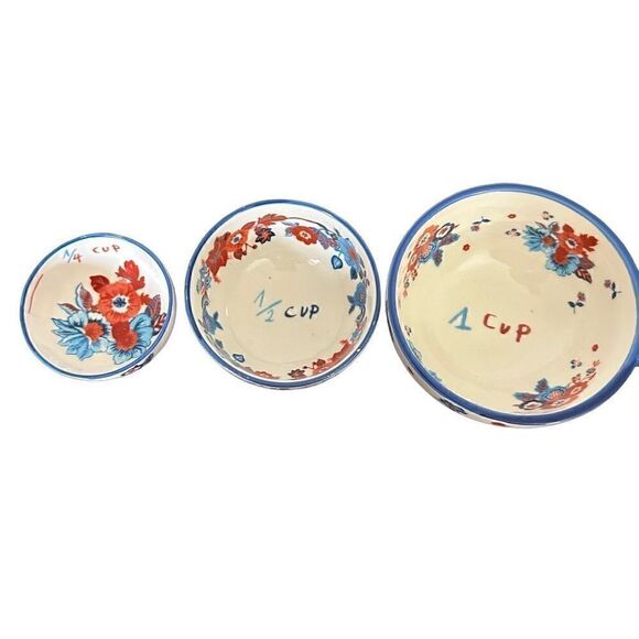 Anthropologie Measuring Cups NATHALIE LETE Set of 3 BIBELOT Squirrel Deer Flora - Picture 4 of 8